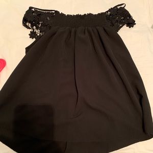 Black over shoulder shirt